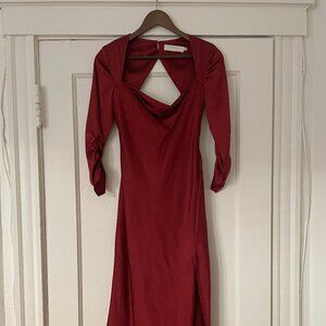 ASTR The Label Gracie Long Sleeve Dress in Merlot